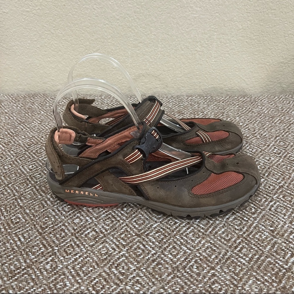 Merrell Cambrian Emme Leather Ginger Vibram Soles Walking Hiking Shoes Sz 8 GUC